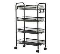 AMULONG Serving Trolley Carrello Cucina Carrello In Metallo Con Ruote Portaoggetti Da Cucina Mobile Porta Verdure Terra Dipensa o Bar(4 Tier)