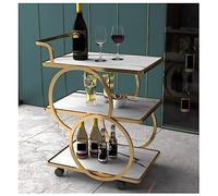 AMULONG Serving Trolley Carrello Cucina Carrello In Stile Europeo A 3 Livelli Per Bevande E Cibo Da Tè Per Camera Letto Pranzo Per La Casa Dipensa o Bar(C)