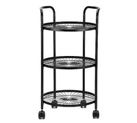 AMULONG Serving Trolley Carrello Cucina Carrello Mobile In Ferro A 3 Livelli Portaoggetti Da Cucina Scaffale Bagno Con Ruote Salvaspazio Dipensa o Bar(B)