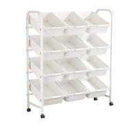 AMULONG Serving Trolley Carrello Cucina Carrello Porta Snack A 4 Ripiani Con Libreria A Cestino For Cucina E Soggiorno Dipensa o Bar