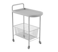 AMULONG Serving Trolley Carrello Cucina Carrello Portaoggetti Da Cucina A 2 Ripiani Con Ruote Mobile In Metallo Per Casa E Hotel Dipensa o Bar(White)