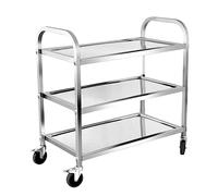 AMULONG Serving Trolley Carrello Cucina Carrello Portaoggetti Da Cucina A 3 Livelli Con Ruote In Acciaio Inossidabile Per Dispensa Alimentare Commerciale Dipensa o Bar