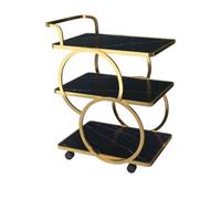 AMULONG Serving Trolley Carrello Cucina Carrello Portaoggetti Da Cucina A 3 Ripiani In Acciaio Inossidabile Per Camera Letto Tè Laterale Per Sala Pranzo Di Casa Con Rotelle Dipensa o Bar(A)