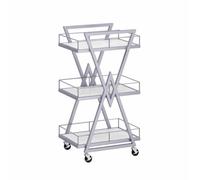 AMULONG Serving Trolley Carrello Cucina Carrello Portaoggetti Da Cucina In Ferro Con Ruote A 3 Livelli, Ecologico Per La Casa E L'hotel Dipensa o Bar(Blue,Silver)