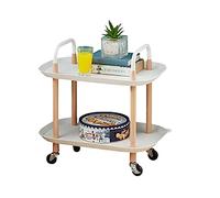 AMULONG Serving Trolley Carrello Cucina Carrello Portaoggetti Da Cucina In PP Pranzo Scaffale Per La Casa Multiuso Rotante Dipensa o Bar(2 Tier)
