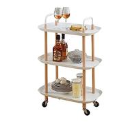 AMULONG Serving Trolley Carrello Cucina Carrello Portaoggetti Da Cucina In PP Pranzo Scaffale Per La Casa Multiuso Rotante Dipensa o Bar(3 Tier)