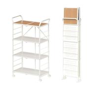 AMULONG Serving Trolley Carrello Cucina Carrello Portaoggetti Pieghevole Da Cucina Con 4 Ruote Girevoli Maniglie Per Soggiorno Dipensa o Bar(4 Tier)