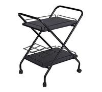 AMULONG Serving Trolley Carrello Cucina Carrello Portautensili A 2 Livelli Portaoggetti In Metallo Con Portabottiglie Multifunzionale Ruota Bloccabile Dipensa o Bar