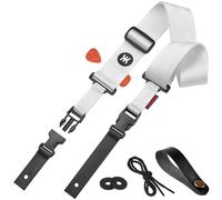 Amumu SNAPLOCK Tracolla per chitarra con clip, in nylon bianco, per chitarra acustica, elettrica e basso, larghezza 5,1 cm