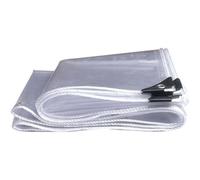Amunpitic Telo in PVC per Esterno Occhiellato Trasparente 1.5x4m, Telone Plastica Trasparente, Teloni Trasparente Impermeabile, per Giardini Terrazze Balconi