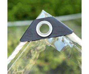 Amunpitic Telo Trasparente con Occhielli 3.5x2m, Telone Impermeabile Esterno per Balcone teloni Impermeabili occhiellati Telo Trasparenti plastica per portici Allaperto, balconi