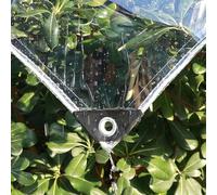 Amunpitic Telone Impermeabile Trasparente con Occhielli 0.8x1m, Telo Trasparente per Esterno, Teloni Plastica Trasparente PVC, per Giardino Piante Serre