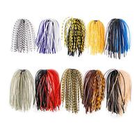 Amur Leopard 10/20 Pezzi Gonna in Silicone de Pesca Jigging Esche Artificiali da Pesca Sonagli Jig da Pesca per Spigola Trota Luccio, Senza Gancio, 10pcs
