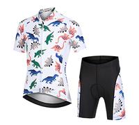 Amur Leopard Set da Ciclismo Bambino Maglia a Maniche Corte e Pantaloncini con Seduta Imbottita Completo da Ciclismo Bambini Ragazze