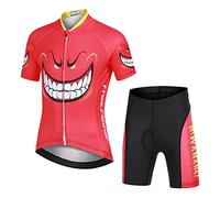 Amur Leopard Set da Ciclismo Bambino Maglia a Maniche Corte e Pantaloncini con Seduta Imbottita Completo da Ciclismo Bambini Ragazze