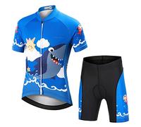 Amur Leopard Set da Ciclismo Bambino Maglia a Maniche Corte e Pantaloncini con Seduta Imbottita Completo da Ciclismo Bambini Ragazze