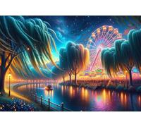 Amusement Park 4000 Piece Jigsaw Puzzles for Adults, Colourful, Challenging & Brainteasing Adult puzzles 4000 Pieces Lake, Fun jigsaws for The Whole Family 56x34 inch