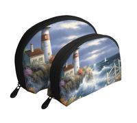Amusement Ride - Trousse portatile per cosmetici, organizer da viaggio con cerniera e scomparti interni, Faro Diamond Painting, Taglia unica
