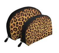 Amusement Ride - Trousse portatile per cosmetici, organizer da viaggio con cerniera e scomparti interni, Divertente stampa leopardata., Taglia unica