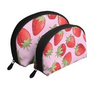 Amusement Ride - Trousse portatile per cosmetici, organizer da viaggio con cerniera e scomparti interni, Motivo fragola., Taglia unica