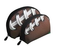 Amusement Ride - Trousse portatile per cosmetici, organizer da viaggio con cerniera e scomparti interni, American Football Laces, Taglia unica