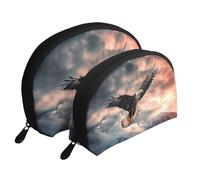 Amusement Ride - Trousse portatile per cosmetici, organizer da viaggio con cerniera e scomparti interni, L'aquila vola coraggiosamente, Taglia unica