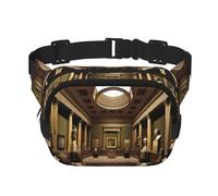 aMuseum Treasures Marsupio quadrato a doppio strato con cinghia regolabile per attività all'aperto, nero, taglia unica, Nero , Taglia unica