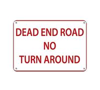 amusFlynnel Segnale di avvertimento Dead End Road No Turn Around segnale stradale segnale stradale cartello aziendale 20,3 x 30,5 cm alluminio metallo latta segno