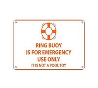 amusFlynnel Segnale di avvertimento Ring Buoy is for Emergency Use Only It is Not A Pool Toy Road Sign Business Sign 30,5 x 40,6 cm alluminio metallo latta segno