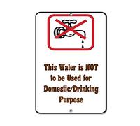 amusFlynnel Segnale di avvertimento This Water is Not To Be Used for Domestic Drinking Purposes Cartello stradale Cartello aziendale 30,5 x 40,6 cm in alluminio metallo latta segno