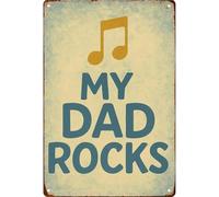 Amusing My Dad Music Theme Sign Aluminum Wall Hanging for Kitchen Bathroom Farm Yard Bar Garage Man Cave 8 X 12 in