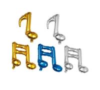 AMUSLESUR 10pezzi Palloncini Note Musicali Metallizzati per Matrimonio Blu Oro Argento Facili da Gonfiare e Riutilizzabili per Decorazioni Party