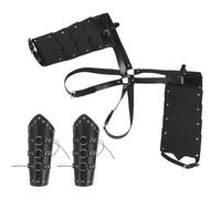 AMUSLESUR 1set Armatura Medievale Spallacci e Bracciali per Uomo e Donna Accessori Costume Rinascimentale Cavaliere con Cintura Regolabile per Cosplay Festival e Rievocazioni Storiche
