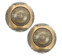 AMUSLESUR 2pezzi Palline Cinesi Baoding in Ottone da 36mm a Sei Facce con Motivo a Rilievo per Massaggio e Ginnastica della Mano, Promuove la Circolazione la Flessibilità, Decorazione