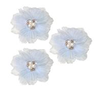 AMUSLESUR 3 Pezzi Fermagli per Chioma a Forma di Fiore per Bambine Clip Chioma Blu Perle Accessori per Feste e Uso Quotidiano per Ragazze