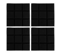 AMUSLESUR 4 Pezzi Pannelli Fonoassorbenti Studio in Spugna Nera per Isolamento Acustico Funzione di Assorbimento del Suono e Sicurezza per Pareti Interne