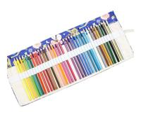 AMUSLESUR Astuccio Portapenne in Tela Canvas con 48 Scomparti, Rotolo Avvolgibile con Stringa, Porta Penne Gel e Sottili, Portatile e Pratico per Facile Trasporto