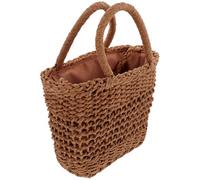 AMUSLESUR Borsa a Tracolla Intrecciata in Plastica per Donna Design Pastorale, Leggera e Capiente, per Passeggiate Primaverili ed Estive