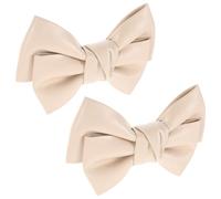 AMUSLESUR Clip per Scarpe da Donna Decorazione Elegante in Cuoio e Lega di Zinco Beige Versatile Regolazione per Scarpe Fiocco per Lavoro e Appuntamenti