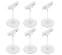 AMUSLESUR Clip Porta Etichetta del Prezzo Trasparente Rotante 6 Pezzi in Plastica per Espositori e Organizzatore Cartellini per Negozi e Supermercati