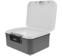 AMUSLESUR Contenitore Portaoggetti con Lucchetto a Combinazione 9l in Plastica Grigia Resistente, Scatola di Archiviazione Sicura per Documenti e Oggetti di Valore, Organizer Chiudibile