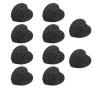 AMUSLESUR Diffusore di Oli Essenziali 10 Pezzi a Forma di Cuore in Pietra Lavica Nera per Aromaterapia senza Fuoco Sicuro per Casa e Ufficio