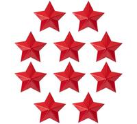 AMUSLESUR Distintivi a Forma di Stella a Cinque Punte 10 Pezzi in Metallo Rosso 4 CM per Accessori Moda e Decorazioni Abbigliamento