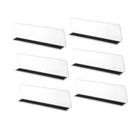 AMUSLESUR Divisori per Scaffali Supermercato in PVC 25 Cm Magnete, Set 6 Pezzi, Deflettori di Classificazione per Organizzazione Merci e Ripiani, Separatori Laterali Resistenti per Uso