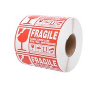 AMUSLESUR Etichette Adesive Fragile Rosso da 1 Rotolo in Rame Autoadesive Leggere e Facili da Notare per Spedizione e Imballaggio con Avviso Maneggiare con Cura