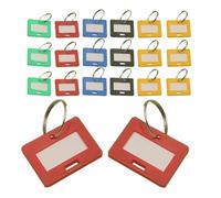 AMUSLESUR Etichette Numerate Rotonde in Plastica e Metallo 50 Pezzi per Valigia e Accessori Auto con Protezione e Scrittura Facile per Ufficio e Viaggio Colore Casuale