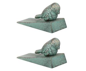 AMUSLESUR Fermaporta 2 in Ghisa Vintage Verde a Forma di Animale Mantiene la e Protegge da Graffi, per Circolazione dell'Aria per Cucina