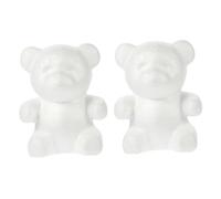 AMUSLESUR Forma Orso in Schiuma Bianca DIY 2 Pezzi per Composizioni | Decorazioni per Matrimonio e Festa, Facile da Riparare, Stile Creativo, Set da 2 Pezzi