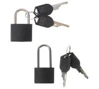AMUSLESUR Lucchetti Piccoli con Chiave Design Vintage Nero per Armadietti Set di 2 in Lega di Rame e Plastica Facili da Trasportare per Custodia Sicura