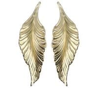 AMUSLESUR Maniglie Decorativi a Forma di Foglia, 2 Pezzi Dorati, Pomelli per Cassetti e Porte, Installabili Ovunque per Mobili da Cucina e Armadi